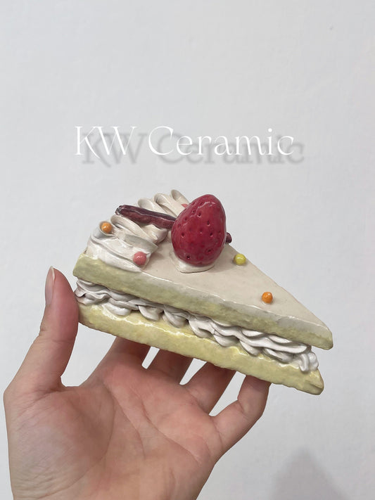 Ceramic strawberry slice cake