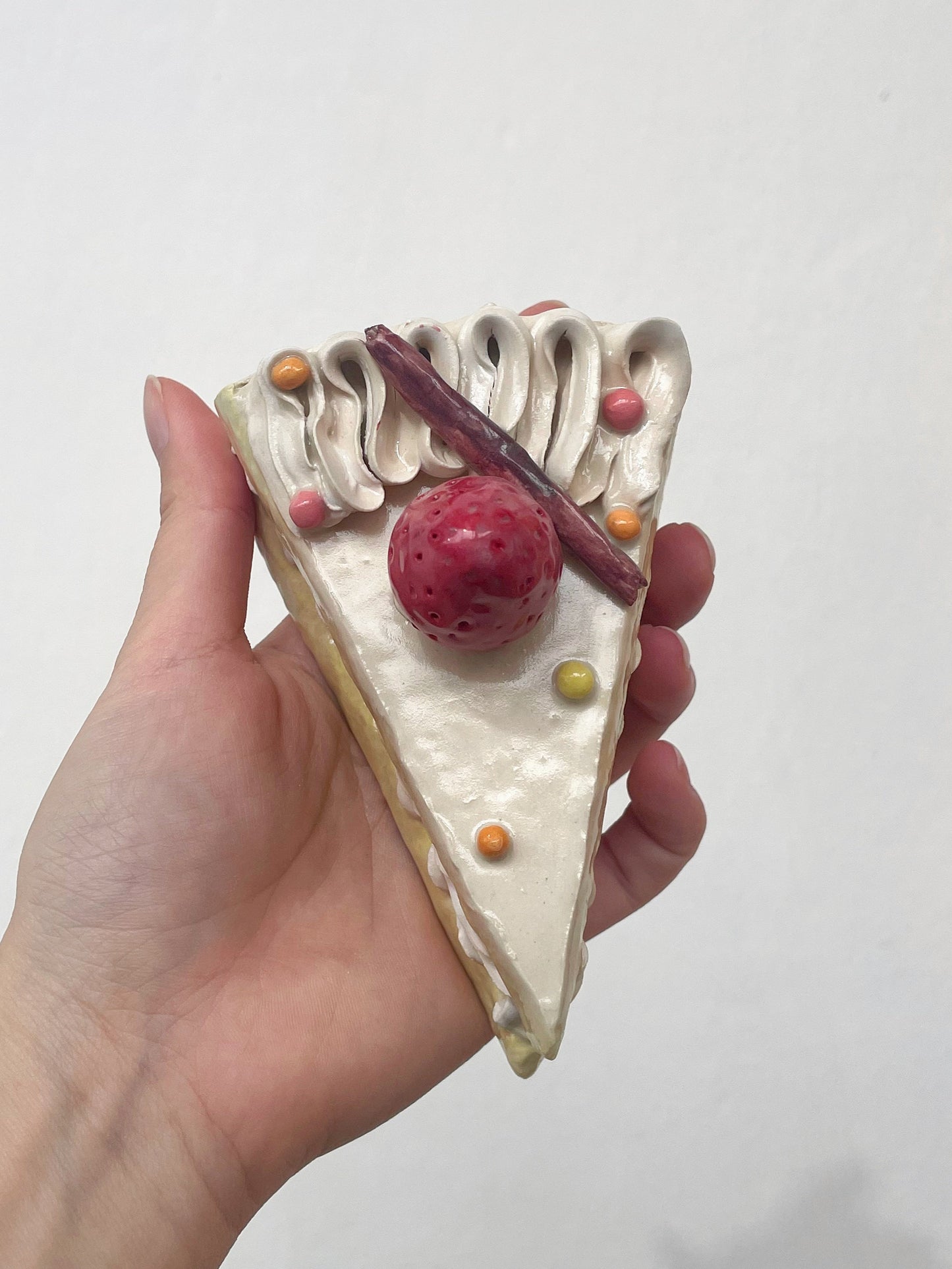 Ceramic strawberry slice cake