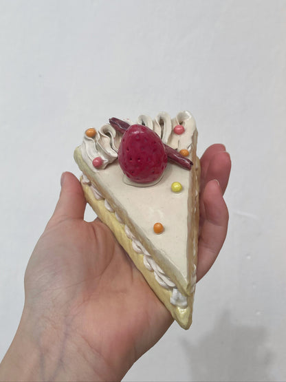 Ceramic strawberry slice cake